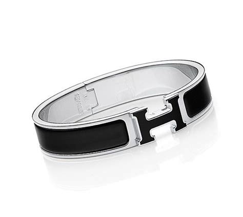 hermes black and silver bangle|hermes enamel bangles.